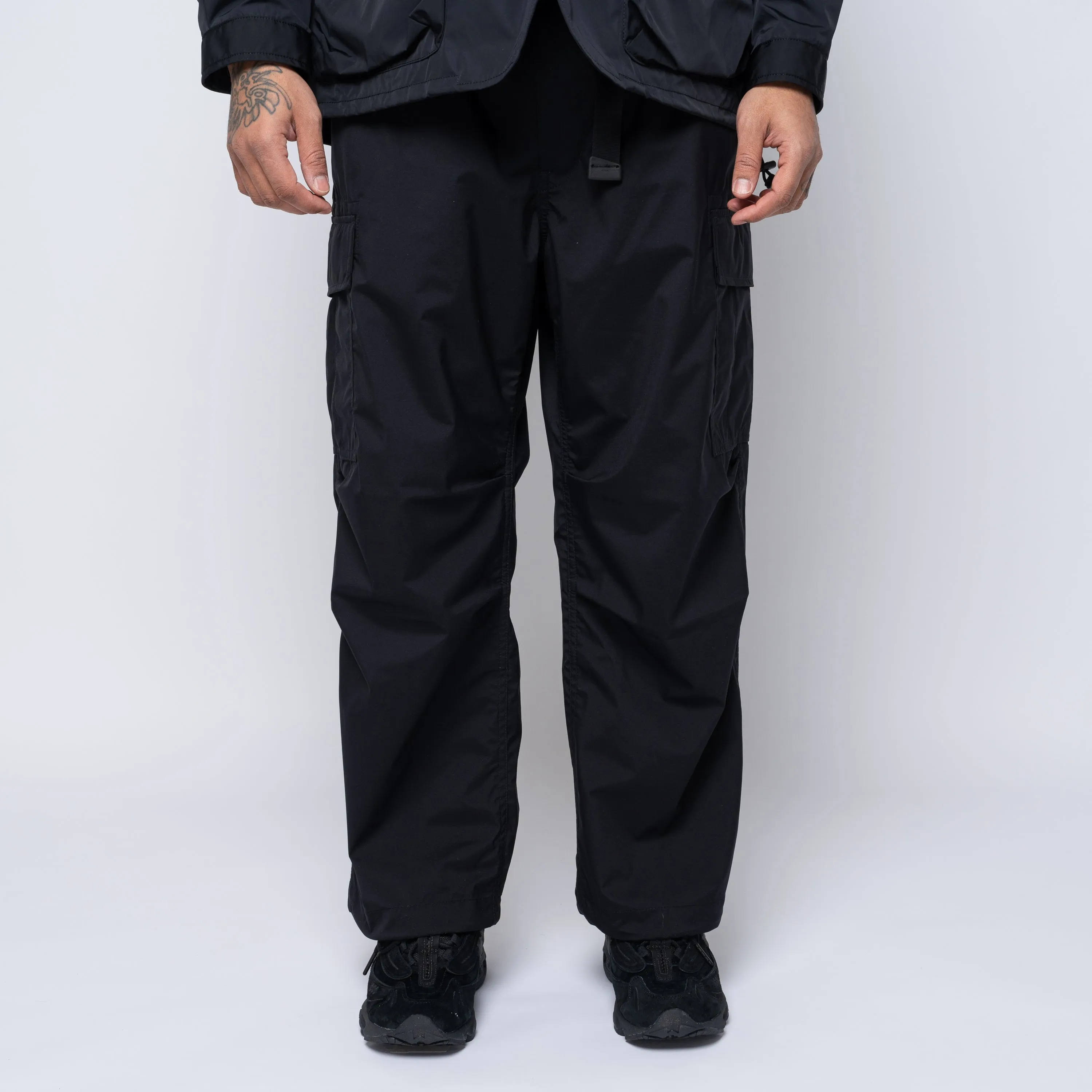 CdGH Nylon Wide Cargo Pants Black HO-P004-051