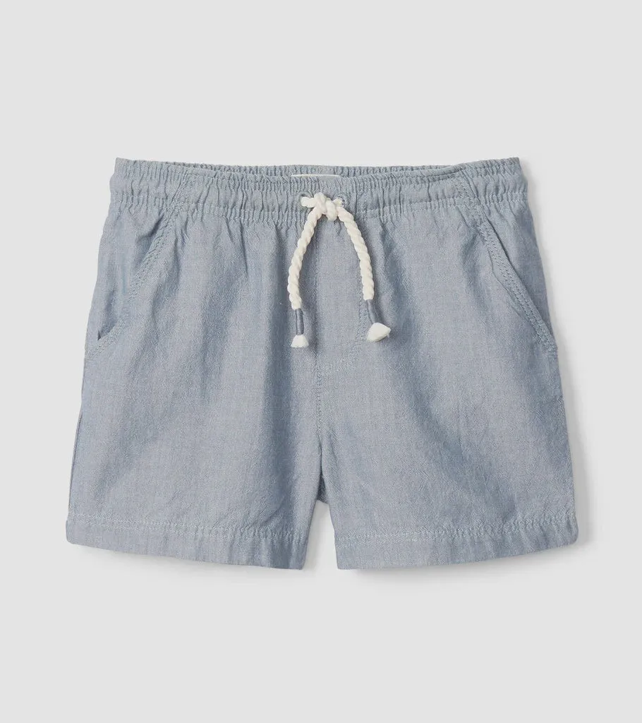 Chambray Toddler Pull on Shorts