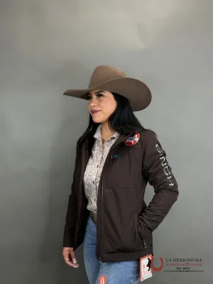Cinch Womens Brown / Turquise Team Logo Softshell Jacket