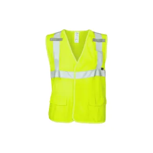 Class 2 FR Lime Modacrylic Safety Vest with Hook and Loop Closure
