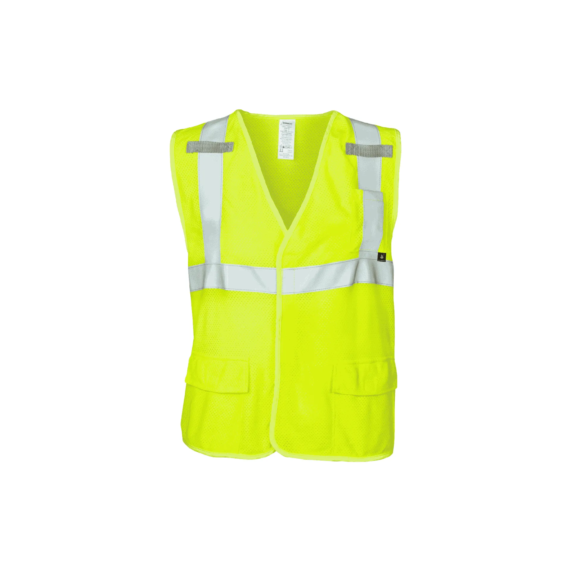 Class 2 FR Lime Modacrylic Safety Vest with Hook and Loop Closure