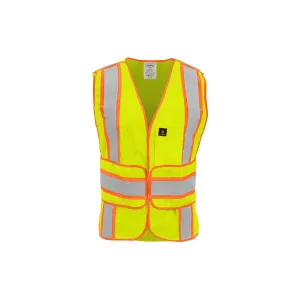 Class 2 Lime Polyester Mesh FR Safety Vest (4 Pockets)