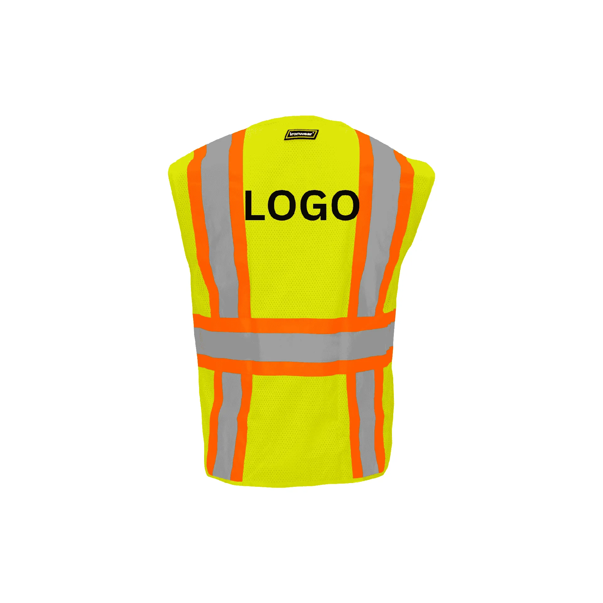 Class 2 Lime Zipper Front Closure Vest with Two Tone Tape