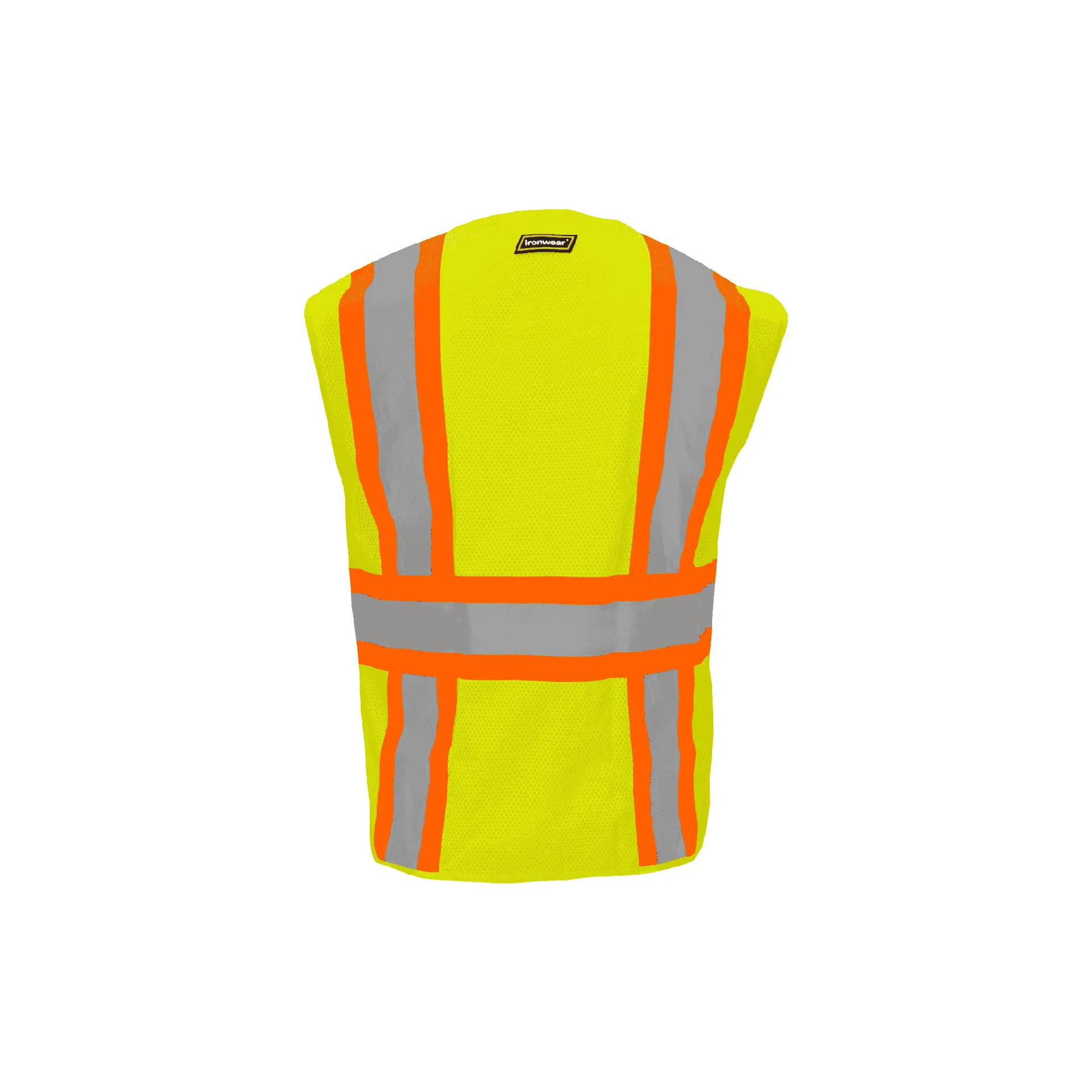 Class 2 Lime Zipper Front Closure Vest with Two Tone Tape