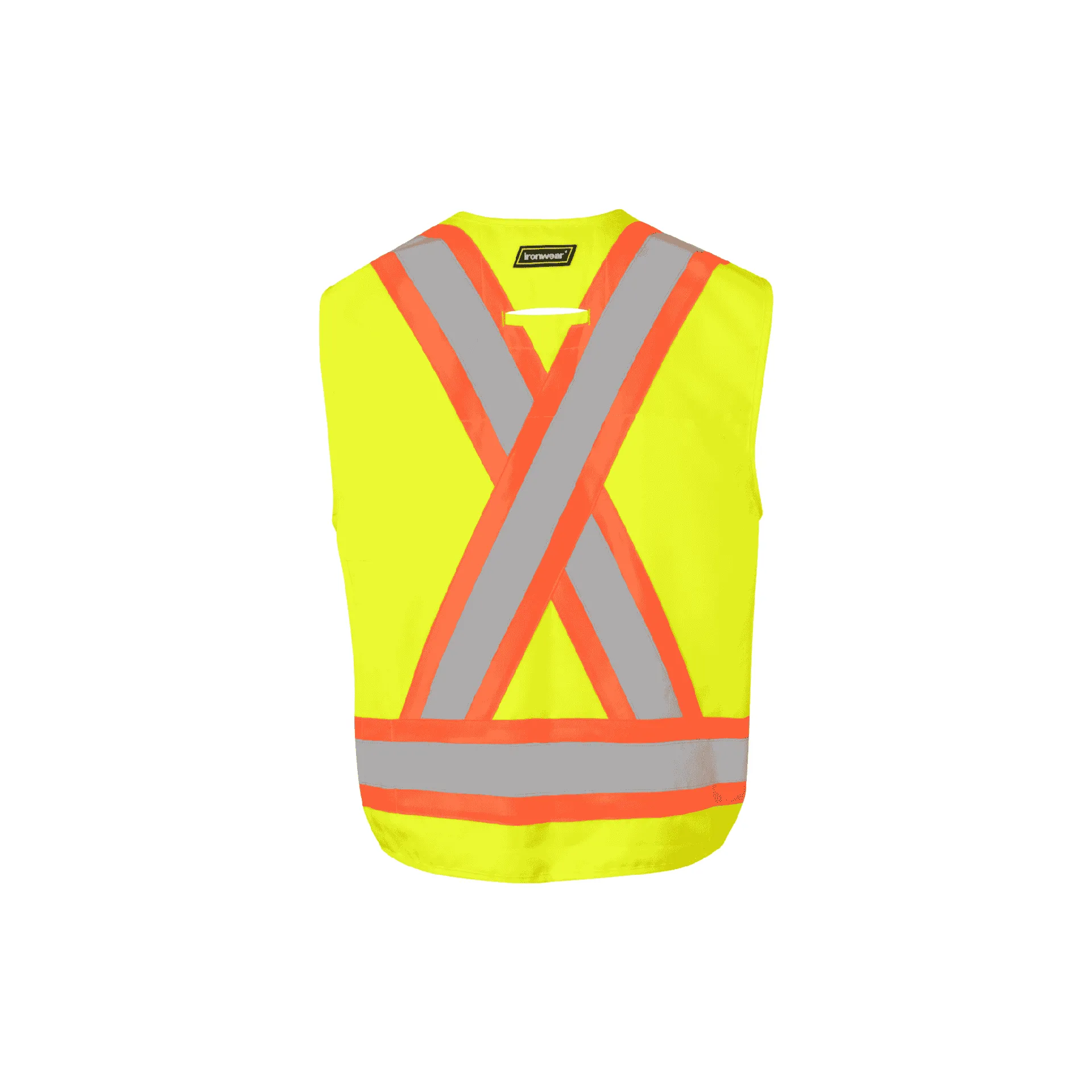 Class 2 Multi-Pocket Lime Safety Vest with Snap Front