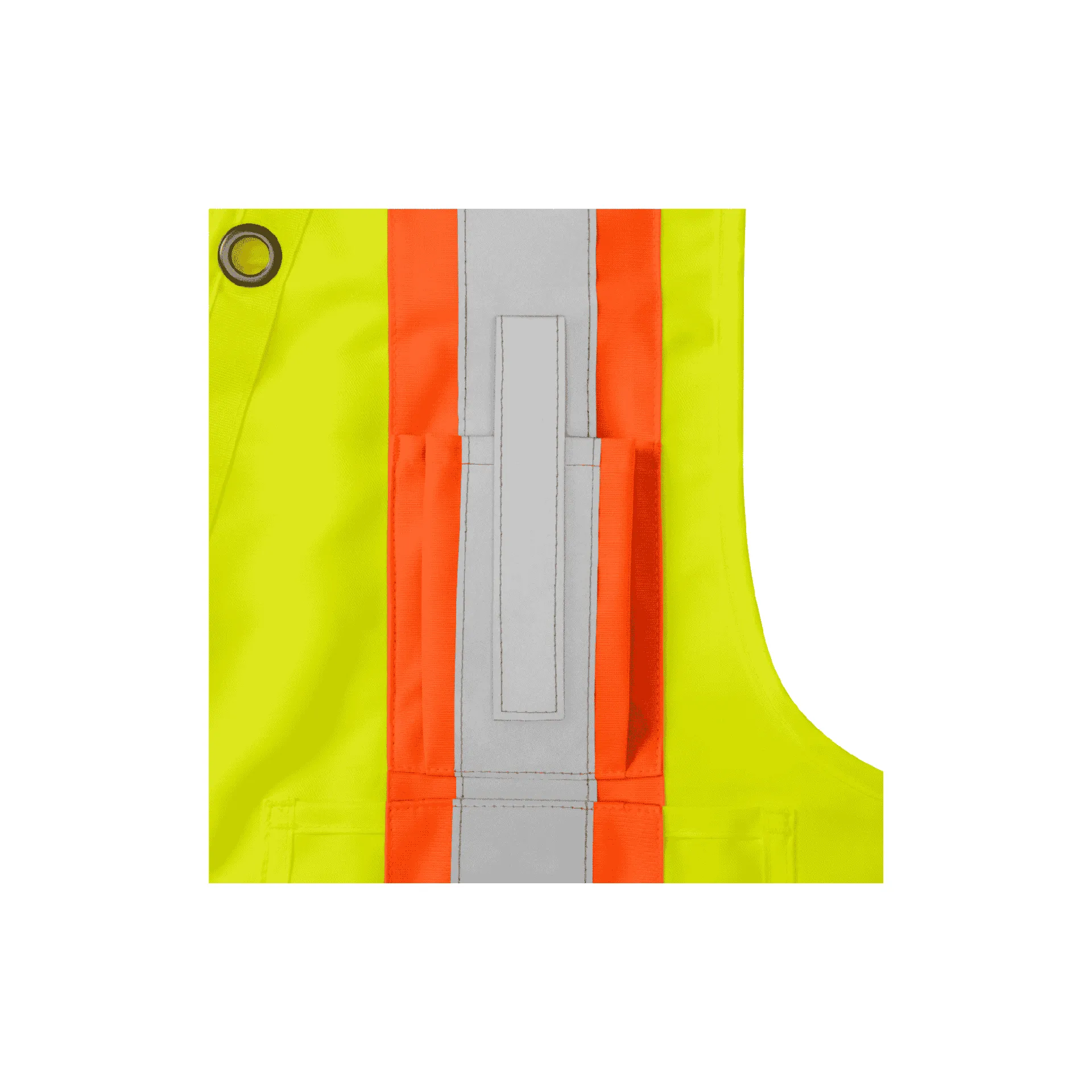Class 2 Multi-Pocket Lime Safety Vest with Snap Front