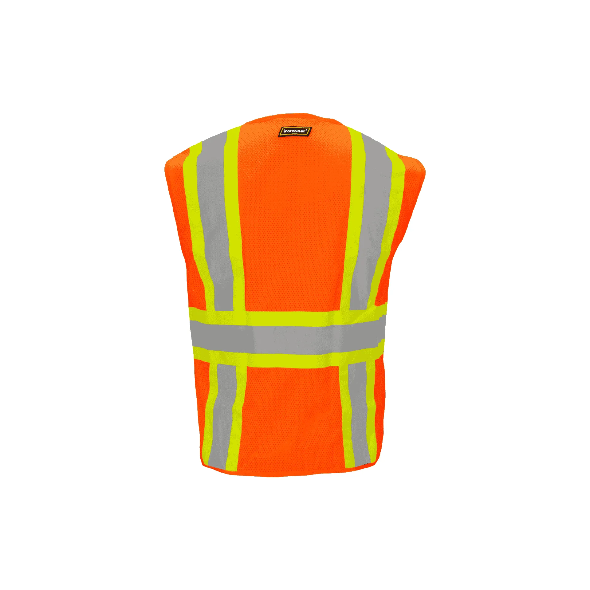 Class 2 Orange Zipper Front Closure Vest with Two Tone Tape