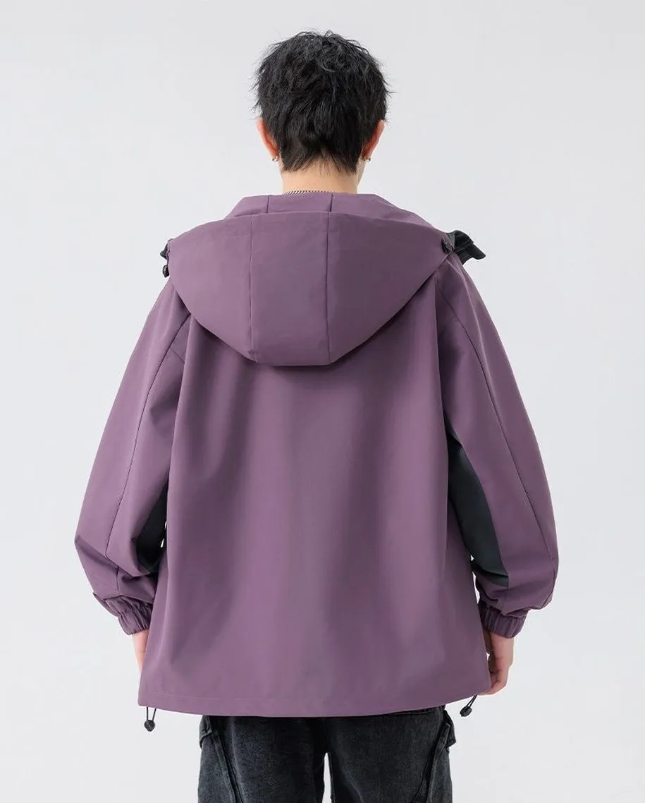Comfortable and stylish windproof rain jacket in patchwork design