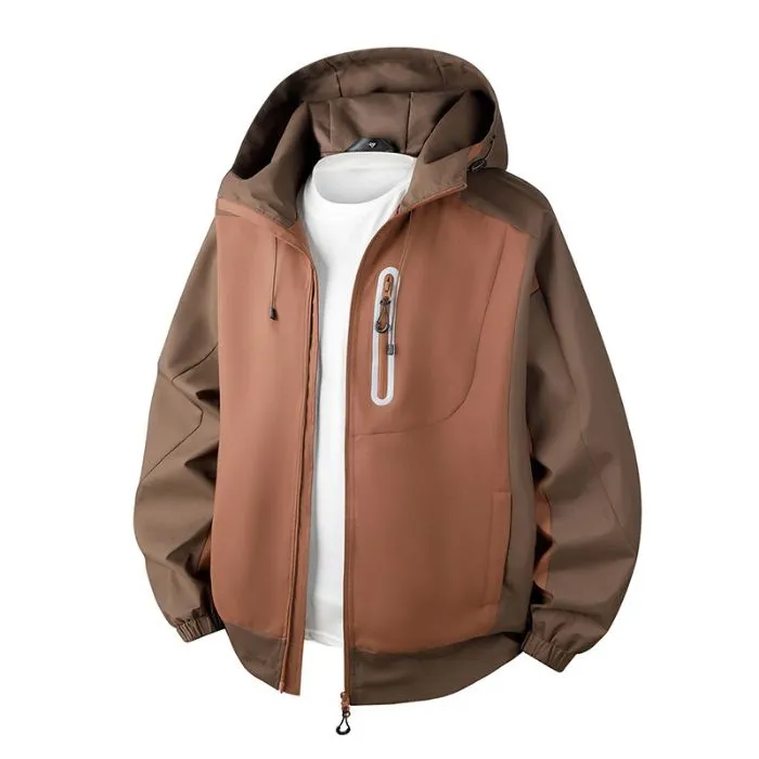 Comfortable and stylish windproof rain jacket in patchwork design