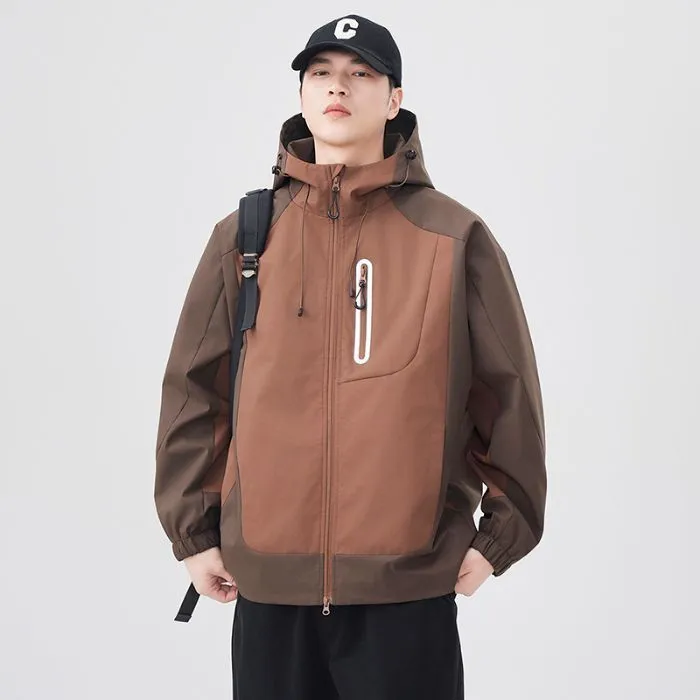 Comfortable and stylish windproof rain jacket in patchwork design