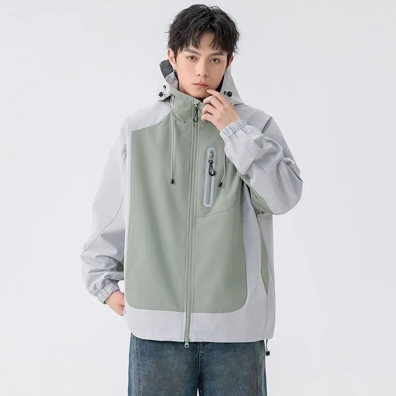 Comfortable and stylish windproof rain jacket in patchwork design
