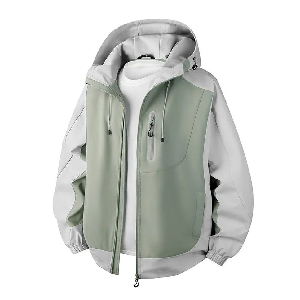 Comfortable and stylish windproof rain jacket in patchwork design