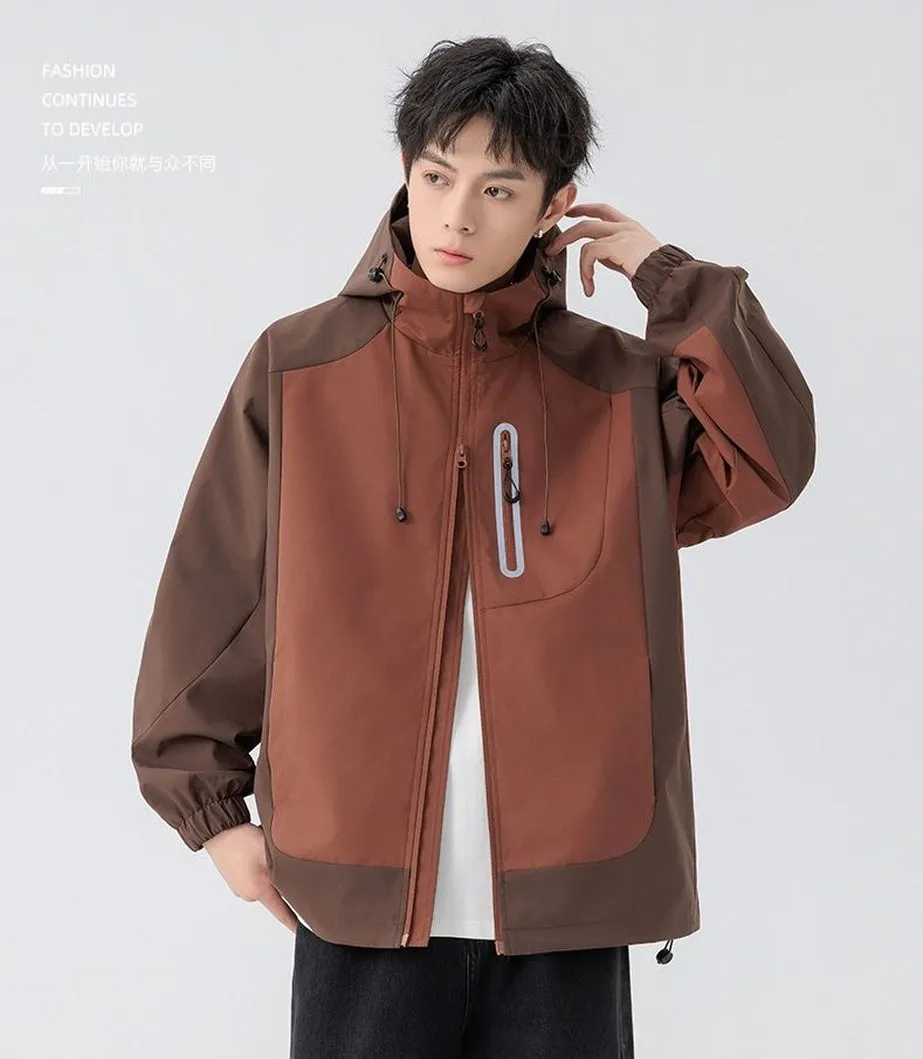 Comfortable and stylish windproof rain jacket in patchwork design
