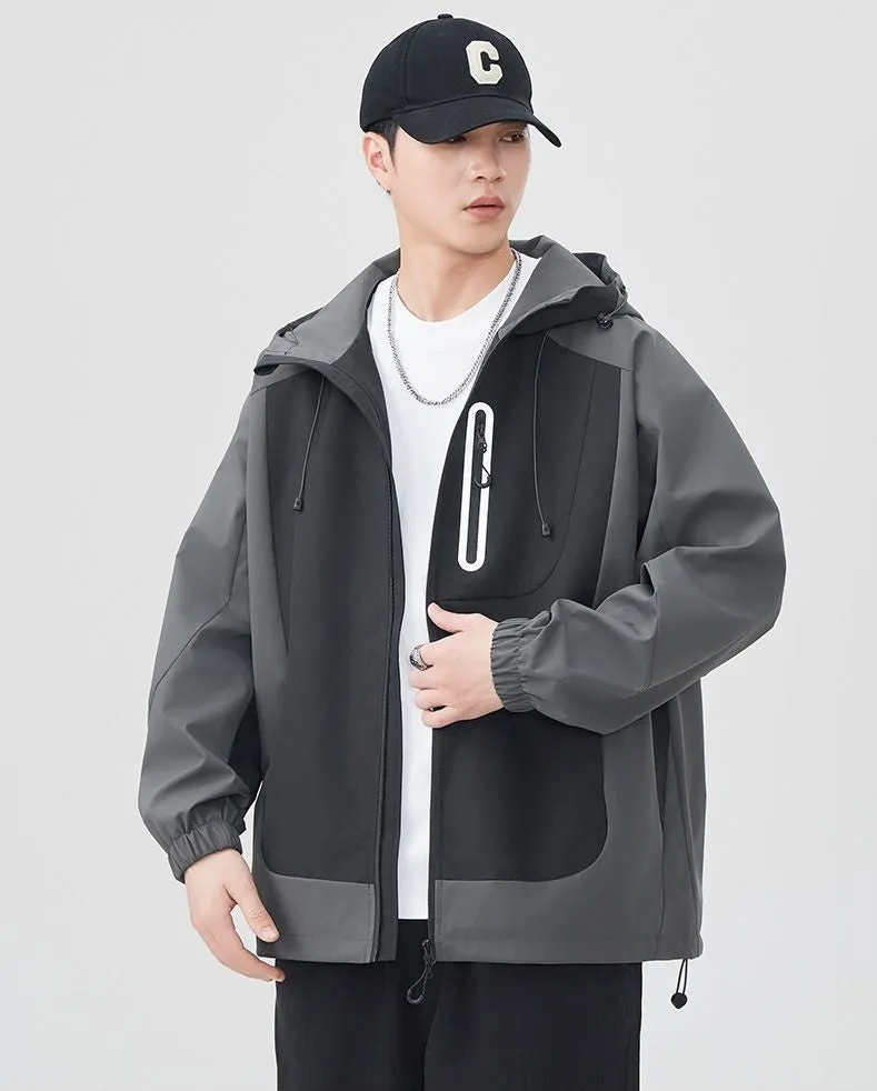Comfortable and stylish windproof rain jacket in patchwork design