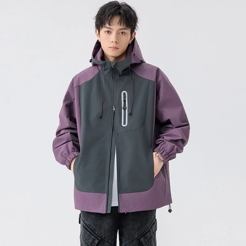 Comfortable and stylish windproof rain jacket in patchwork design