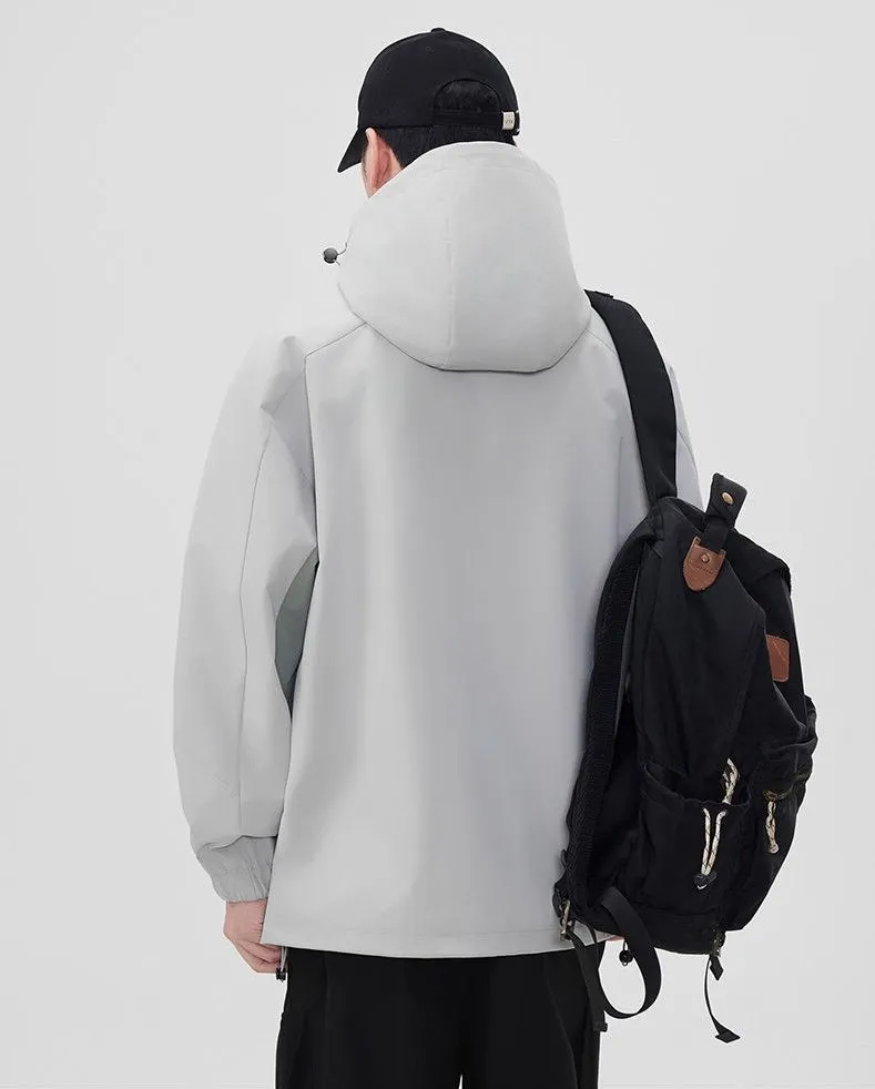 Comfortable and stylish windproof rain jacket in patchwork design