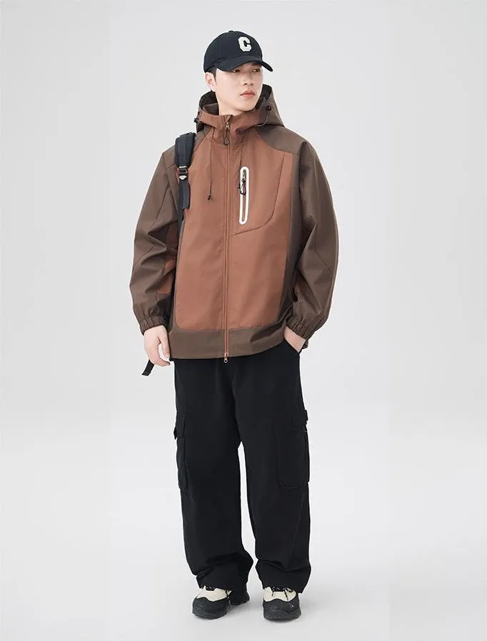 Comfortable and stylish windproof rain jacket in patchwork design