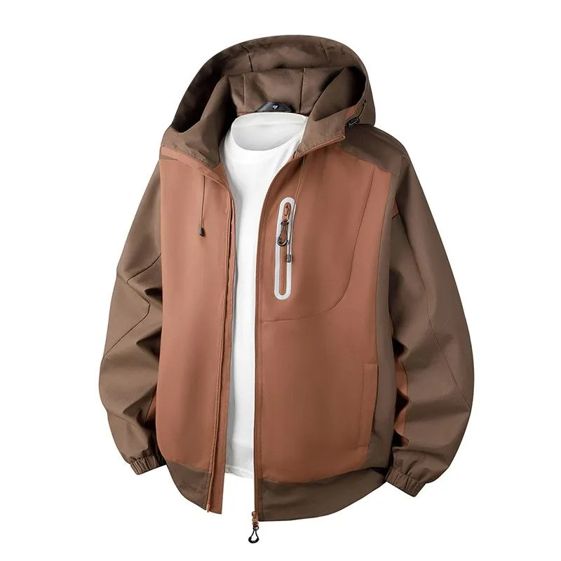 Comfortable and stylish windproof rain jacket in patchwork design