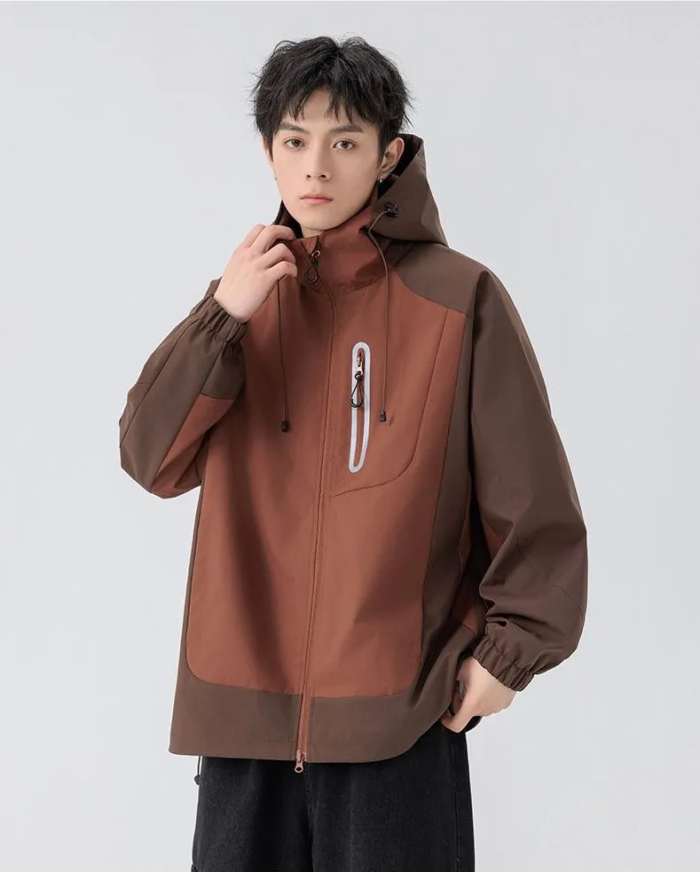 Comfortable and stylish windproof rain jacket in patchwork design