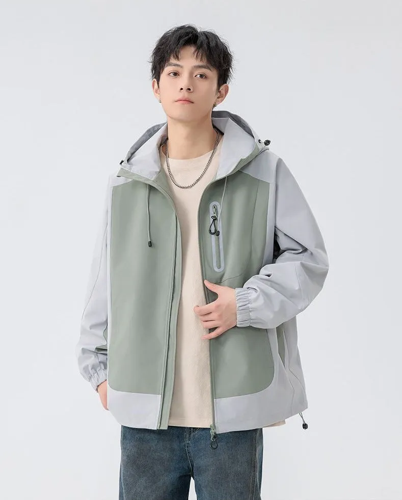 Comfortable and stylish windproof rain jacket in patchwork design