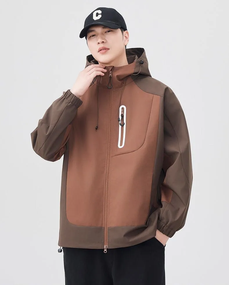 Comfortable and stylish windproof rain jacket in patchwork design