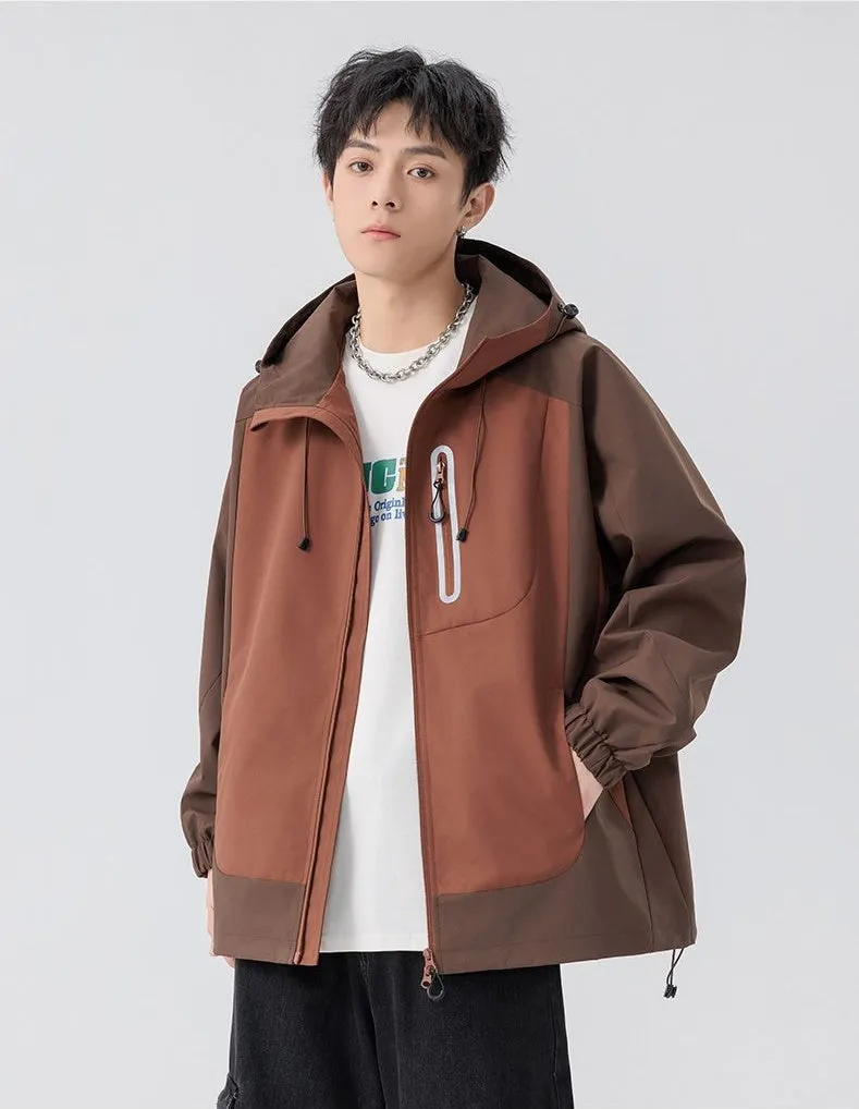 Comfortable and stylish windproof rain jacket in patchwork design