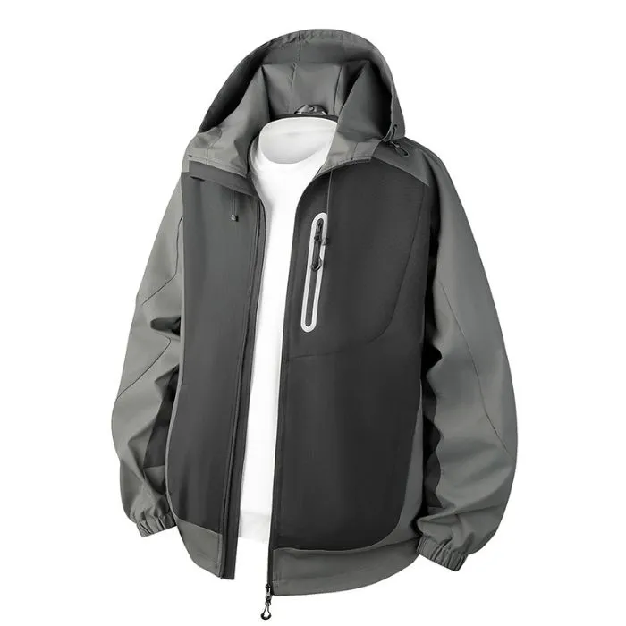 Comfortable and stylish windproof rain jacket in patchwork design