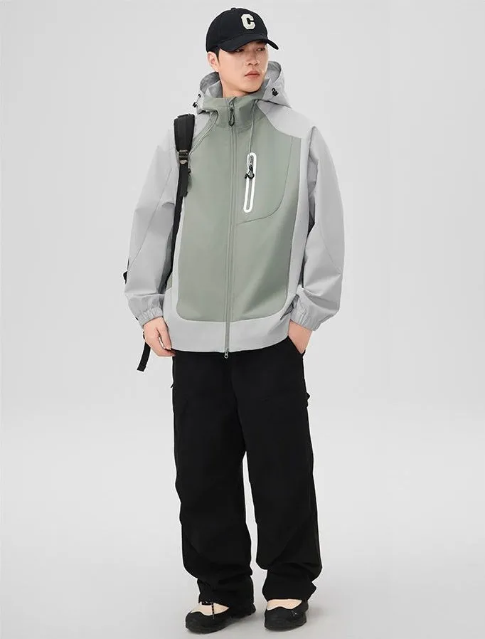 Comfortable and stylish windproof rain jacket in patchwork design