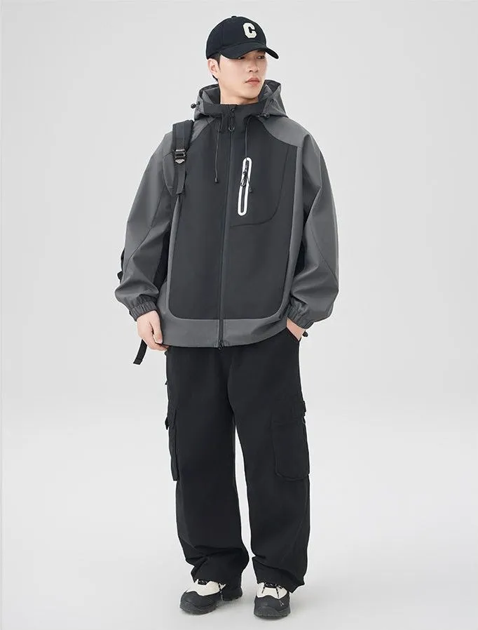 Comfortable and stylish windproof rain jacket in patchwork design