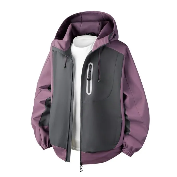 Comfortable and stylish windproof rain jacket in patchwork design