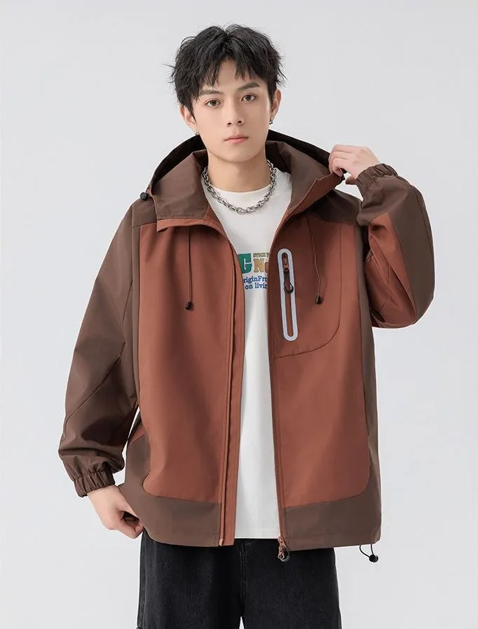 Comfortable and stylish windproof rain jacket in patchwork design