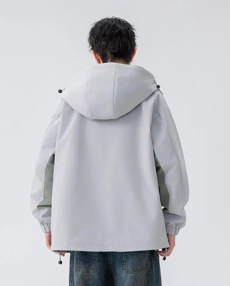 Comfortable and stylish windproof rain jacket in patchwork design