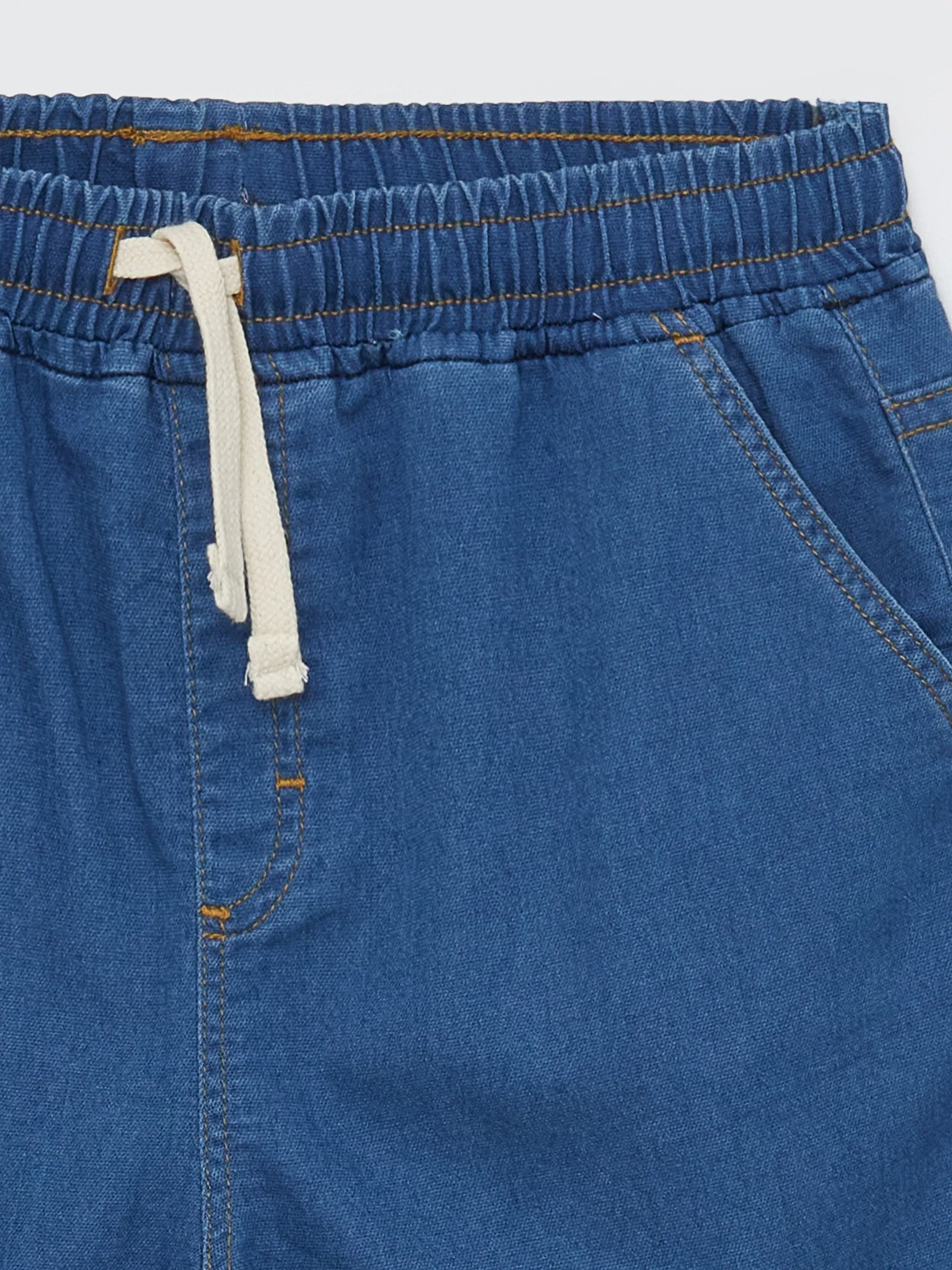 Comfortable Fit Boys Jean Shorts with Elastic Waist