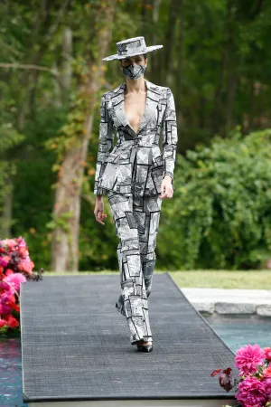 Comic Print Flare Trousers