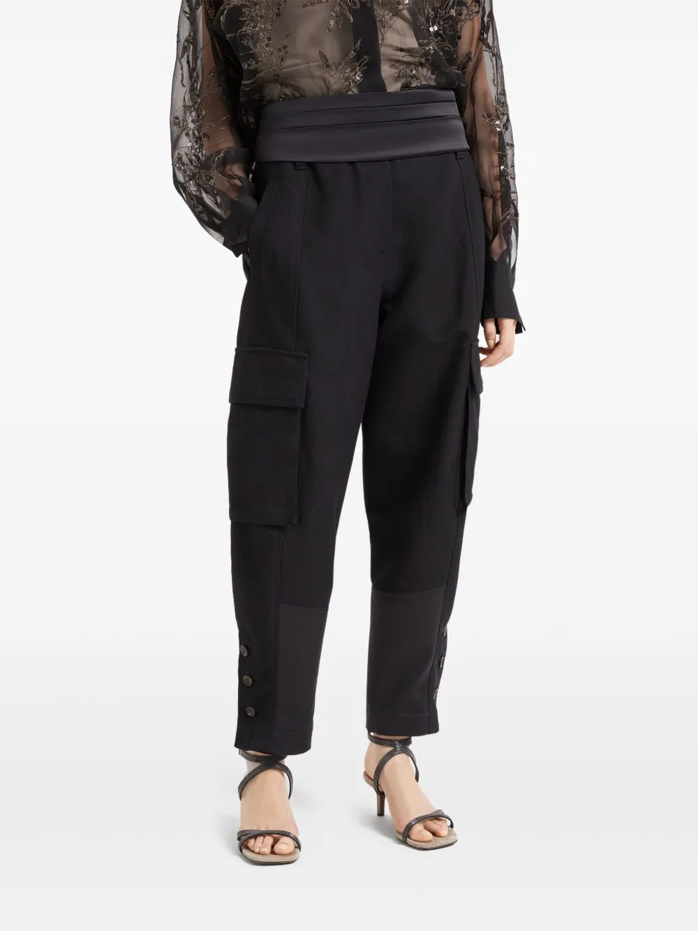 Cotton and linen cargo trousers