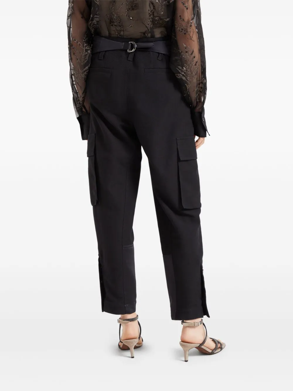 Cotton and linen cargo trousers