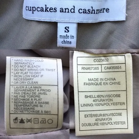 CUPCAKES AND CASHMERE High Waisted Lightweight Shorts Tan S