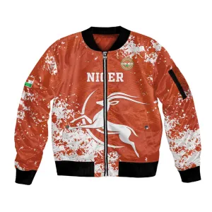 Custom Afro Niger Football Sleeve Zip Bomber Jacket We Are Champions LT15