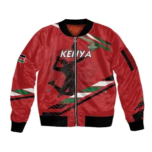 Custom Kenya Volleyball Sleeve Zip Bomber Jacket Go Champions LT15