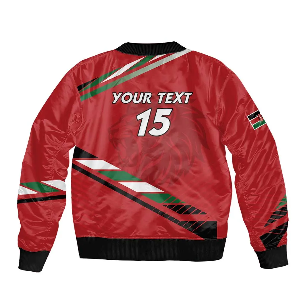 Custom Kenya Volleyball Sleeve Zip Bomber Jacket Go Champions LT15