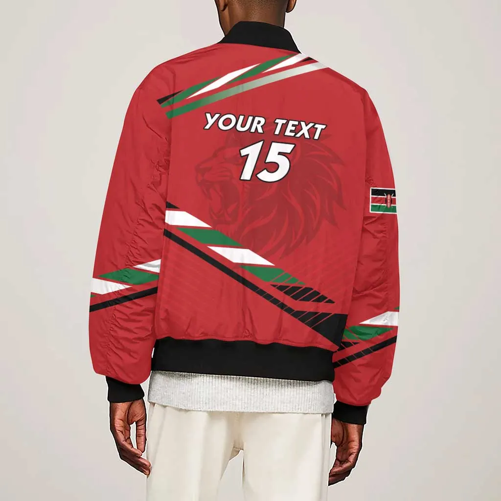 Custom Kenya Volleyball Sleeve Zip Bomber Jacket Go Champions LT15