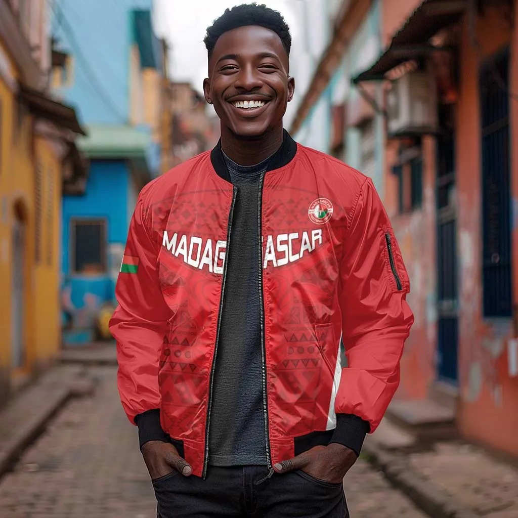 Custom Madagascar Football Sleeve Zip Bomber Jacket Go Champions LT15