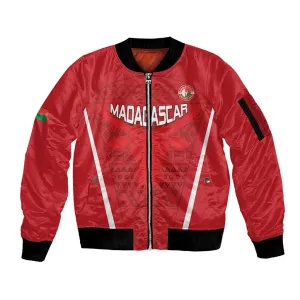 Custom Madagascar Football Sleeve Zip Bomber Jacket Go Champions LT15