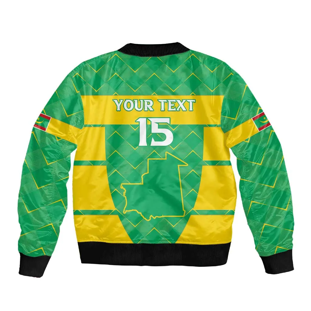 Custom Mauritania Beach Soccer 2025 Sleeve Zip Bomber Jacket Allez Al-Murabitun LT15