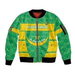 Custom Mauritania Beach Soccer 2025 Sleeve Zip Bomber Jacket Allez Al-Murabitun LT15