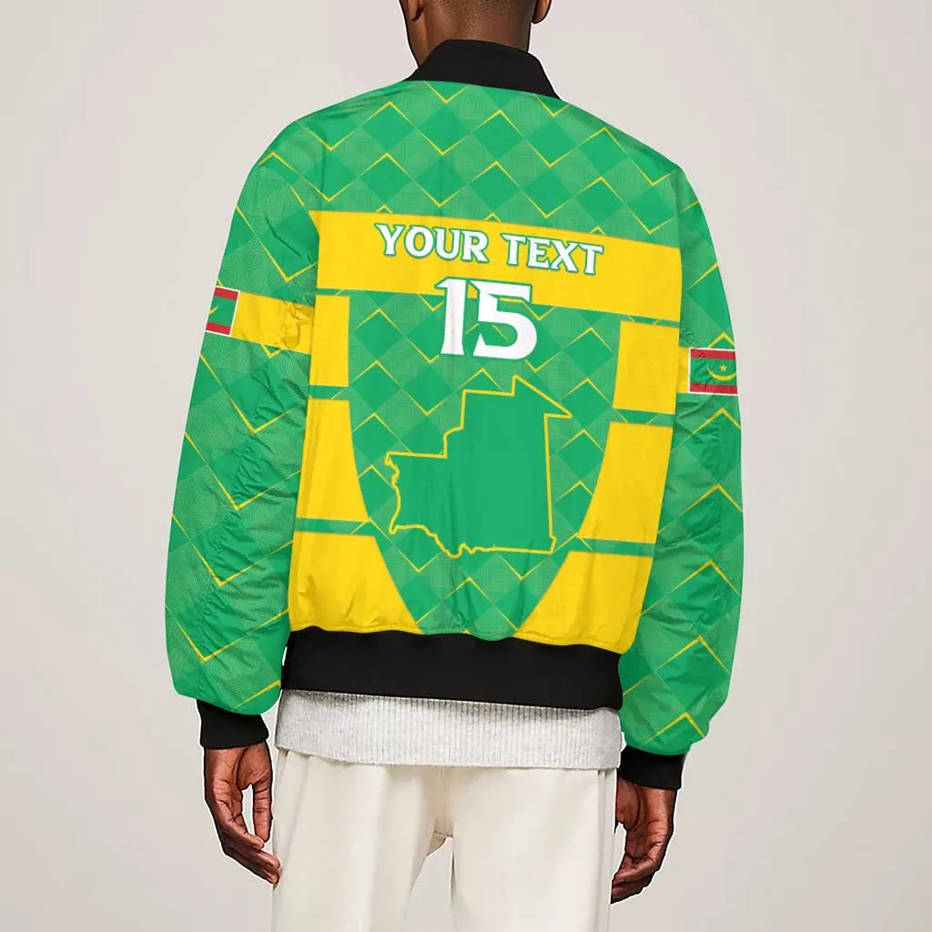 Custom Mauritania Beach Soccer 2025 Sleeve Zip Bomber Jacket Allez Al-Murabitun LT15