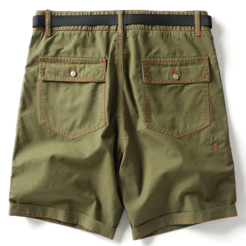 DazzleSport Solid Color Casual Green Washed Cotton Lightweight Men's Shorts