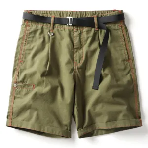 DazzleSport Solid Color Casual Green Washed Cotton Lightweight Men's Shorts