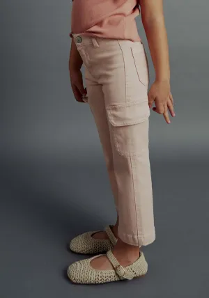 Denim cargo trousers - Pink Light