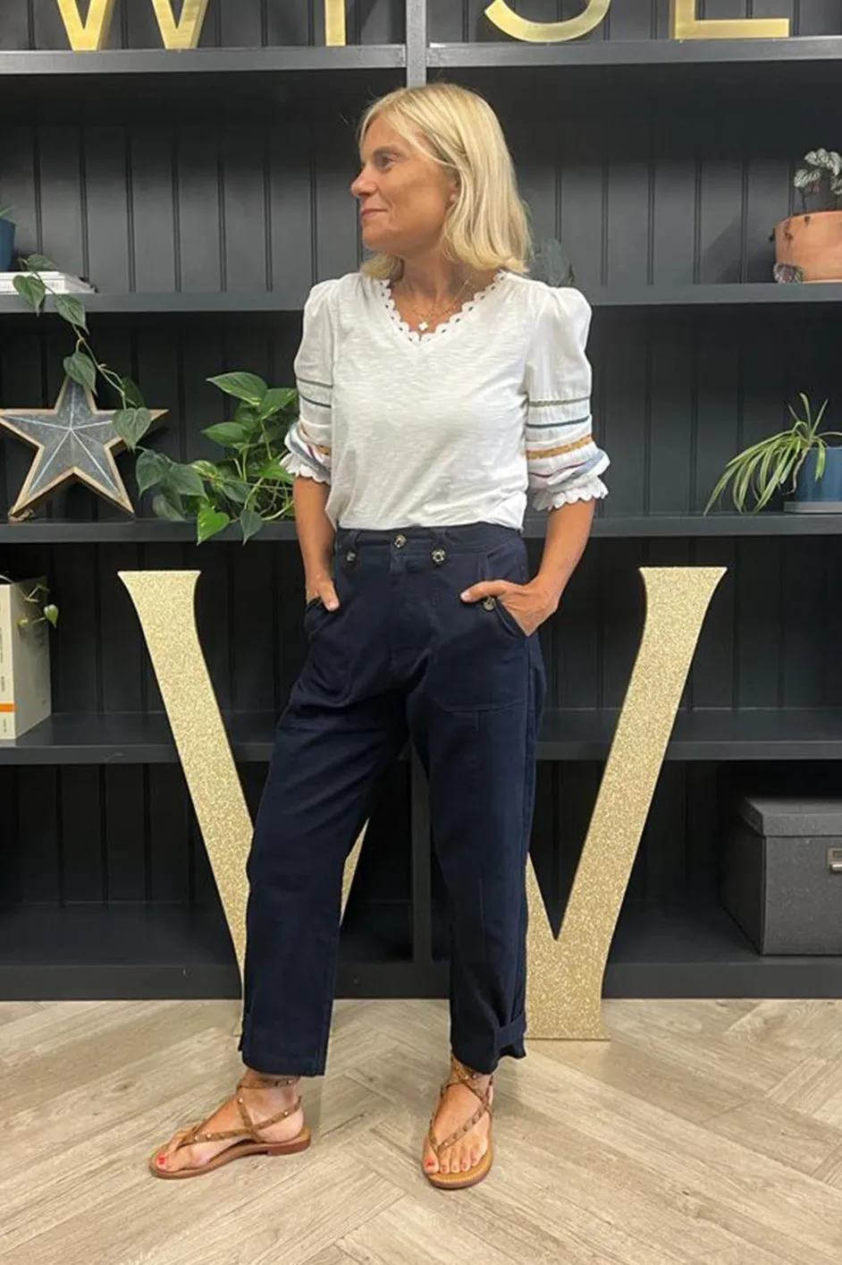 Dina Twill Cargo Trouser - Midnight